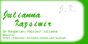 julianna kazsimir business card